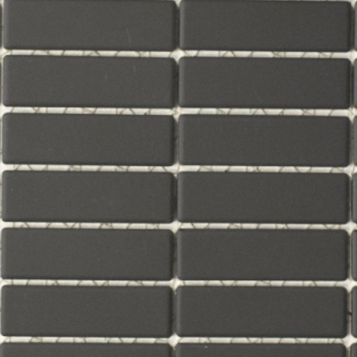 Mosaico de azulejos de cerámica varillas negro antracita sin esmaltar plato de ducha azulejo de piso MOS24B-0310-R10_f