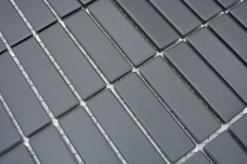 Rod mosaico de cerámica negro antracita sin esmaltar antideslizante plato de ducha azulejo del baño azulejo de la pared - MOS24B-0310-R10