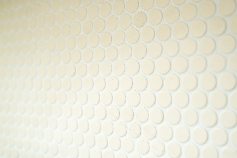 Botón de mosaico LOOP redondo mosaico beige claro mate antideslizante pared cocina ducha baño - MOS10-1202-R10