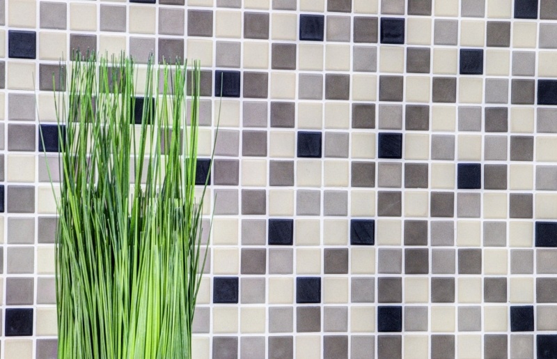 Azulejo de mosaico de cerámica luz beige gris antracita blanco antiguo antideslizante azulejo backsplash - MOS18-0205