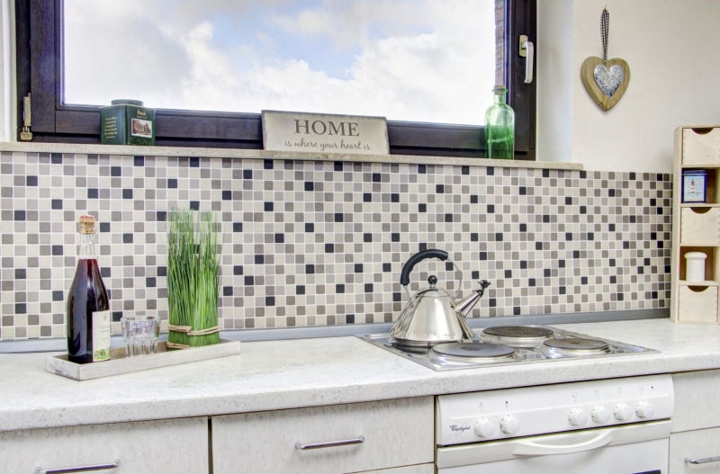 Azulejo de mosaico de cerámica luz beige gris antracita blanco antiguo antideslizante azulejo backsplash - MOS18-0205