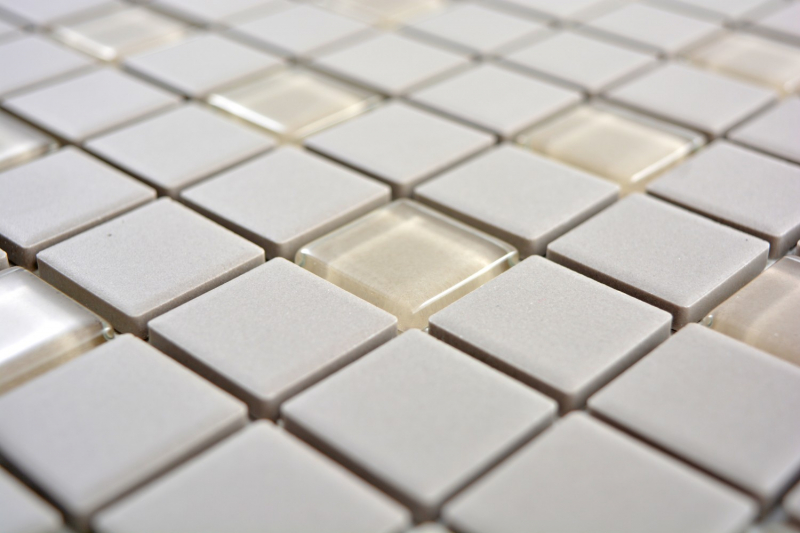 Mosaico de azulejos de cerámica de cemento de barro claro sin esmaltar mosaico de vidrio MOS18-0212-R10_f