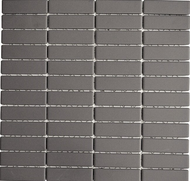 Mosaico cerámica barras barro gris sin esmaltar plato de ducha azulejo MOS24B-0204-R10_f