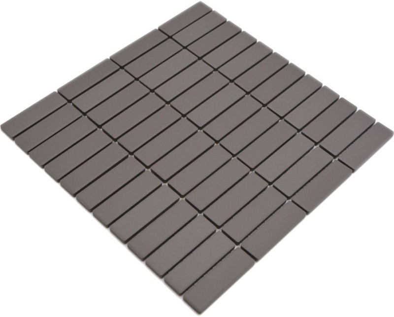 Rod mosaico de cerámica sin esmaltar barro gris antideslizante plato de ducha baldosas azulejos de baño - MOS24B-0204-R10
