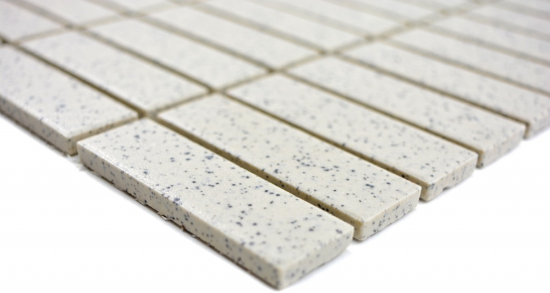 Mosaico de cerámica crema blanco palos moteado sin esmaltar MOS24-0103-R10_f