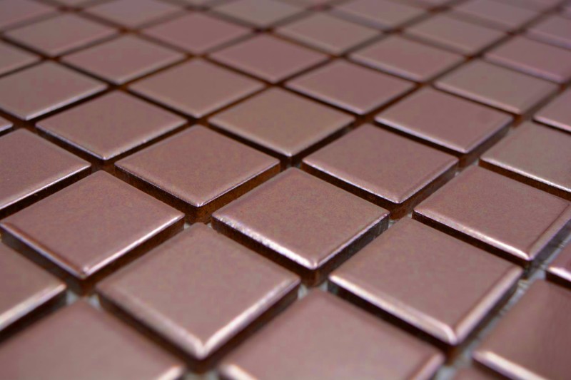Mosaico de cobre azulejos de mosaico de cerámica CROMO MARRÓN pared azulejos backsplash cocina MOS24-0215
