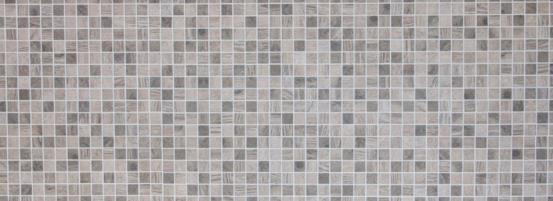 Mosaico de vidrio sostenible revestimiento de pared textura de madera reciclada gris beige azulejo backsplash MOS63-324