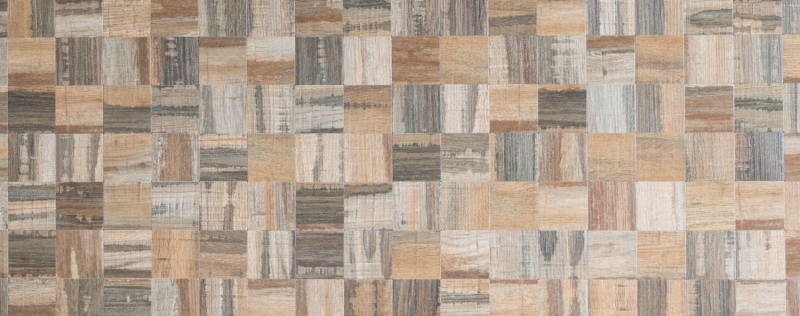 mosaico autoadhesivo azulejo ALU marrón metal madera aspecto oscuro azulejo espejo MOS200-2122