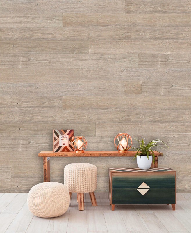Paneles de madera autoadhesivos revestimiento de pared panel de pared de madera revestimiento de pared gris marrón - MOS170-W013 ( 9 piezas)