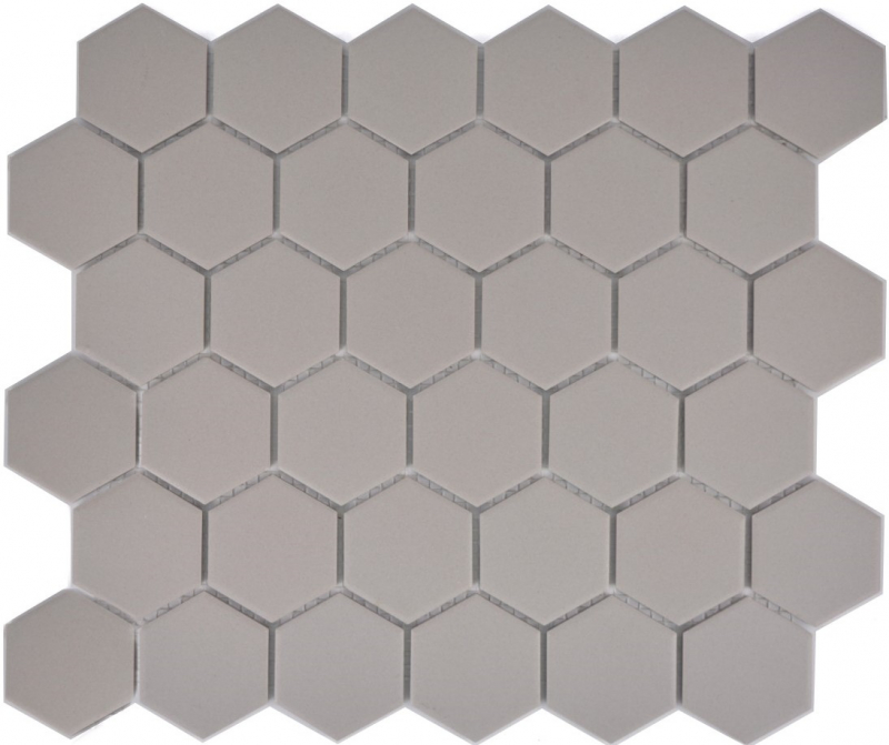 Mosaico de cerámica hexagonal gris claro sin esmaltar MOS11B-0203-R10_f