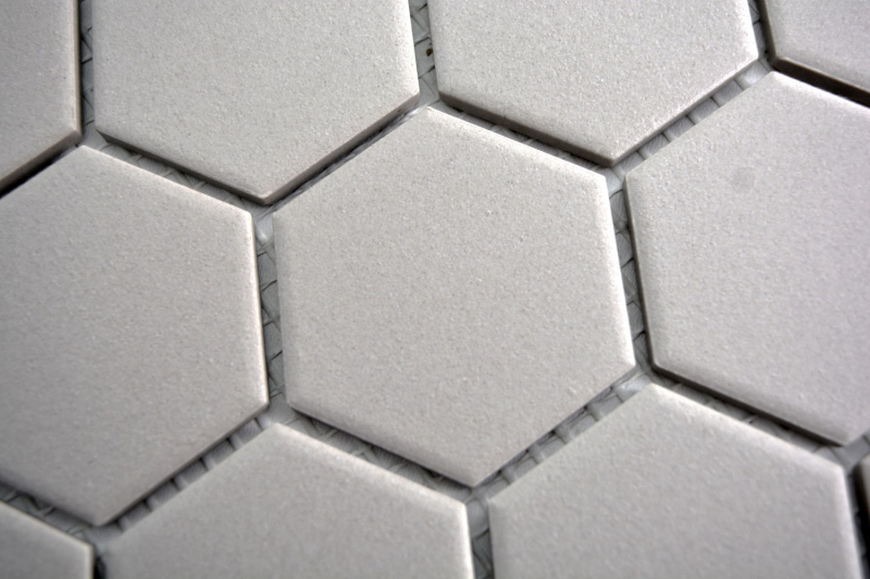 Mosaico de cerámica hexagonal gris claro sin esmaltar MOS11B-0203-R10_f