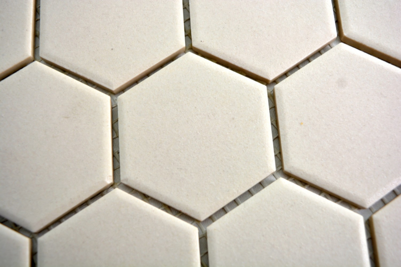 Mosaico de cerámica hexágono beige claro sin esmaltar MOS11B-1202-R10_f