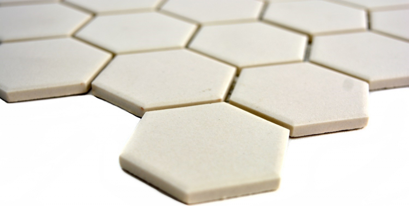 Mosaico de cerámica hexágono beige claro sin esmaltar MOS11B-1202-R10_f