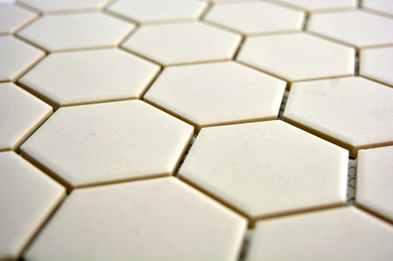 Mosaico de cerámica hexágono beige claro sin esmaltar MOS11B-1202-R10_f