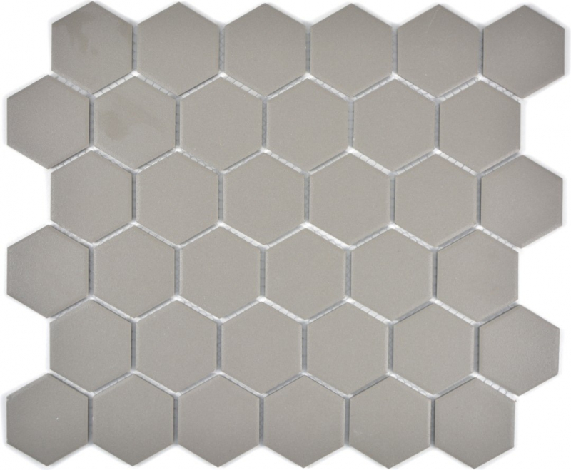 Hexagonal hexágono mosaico azulejo cerámica barro gris sin esmaltar antideslizante plato de ducha ducha piso azulejo del baño - MOS11B-0202-R10