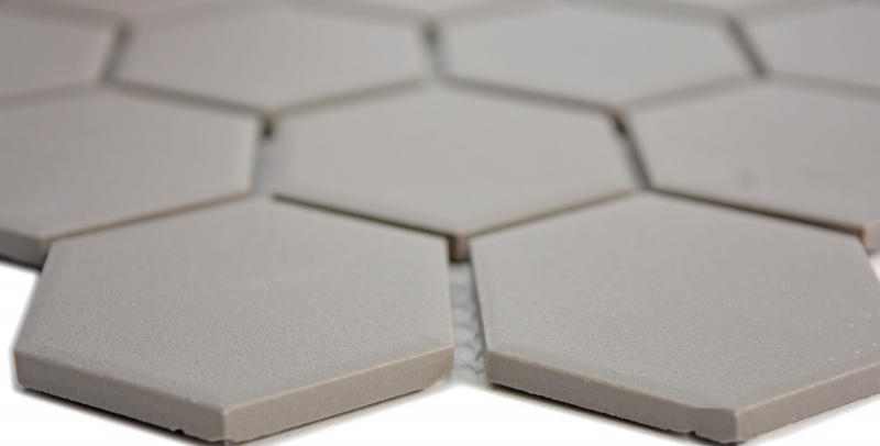 Hexagonal hexágono mosaico azulejo cerámica barro gris sin esmaltar antideslizante plato de ducha ducha piso azulejo del baño - MOS11B-0202-R10