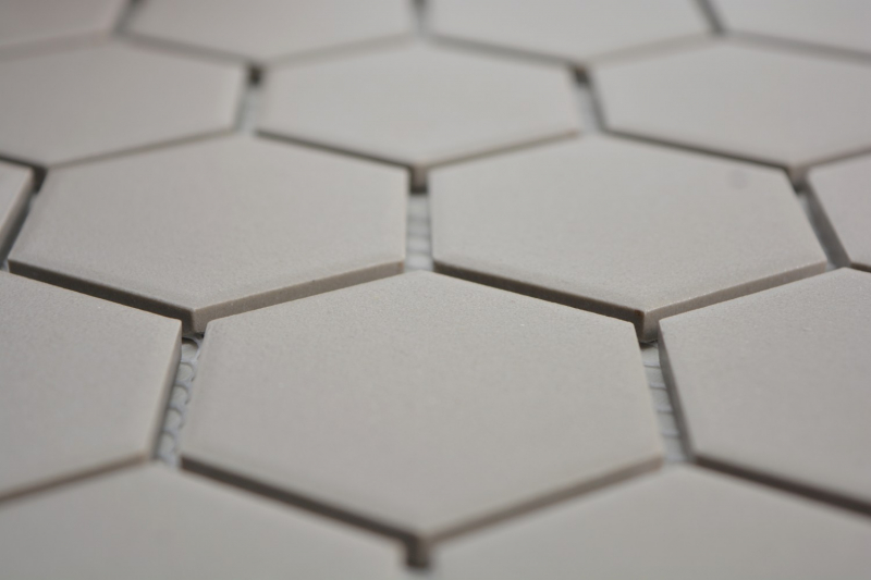 Hexagonal hexágono mosaico azulejo cerámica barro gris sin esmaltar antideslizante plato de ducha ducha piso azulejo del baño - MOS11B-0202-R10