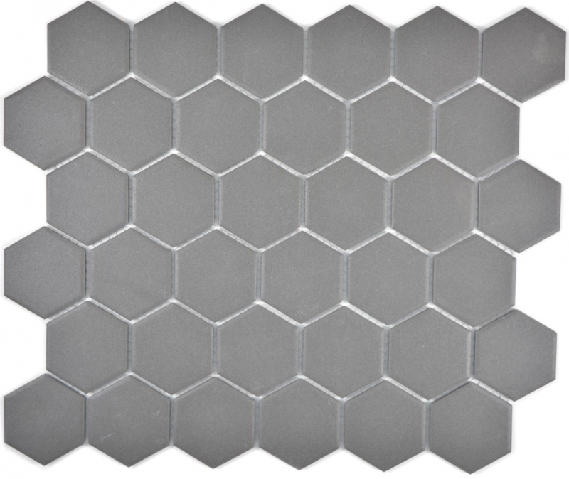 Mosaico de cerámica hexagonal gris oscuro sin esmaltar MOS11B-0213-R10_f