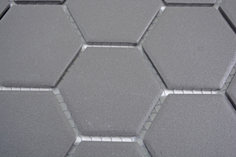 Mosaico de cerámica hexagonal gris oscuro sin esmaltar MOS11B-0213-R10_f