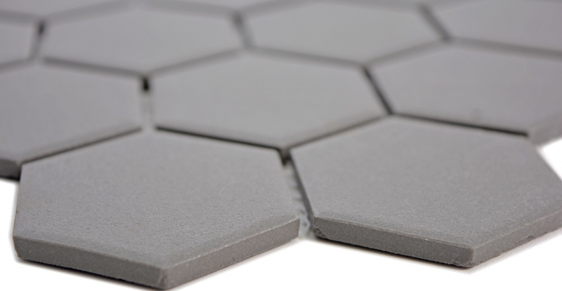 Mosaico de cerámica hexagonal gris oscuro sin esmaltar MOS11B-0213-R10_f