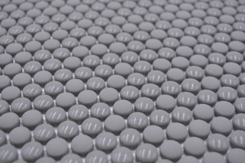 Botón mosaico Loop redondo mosaico gris brillante mate pared azulejo backsplash cocina baño MOS140-0211
