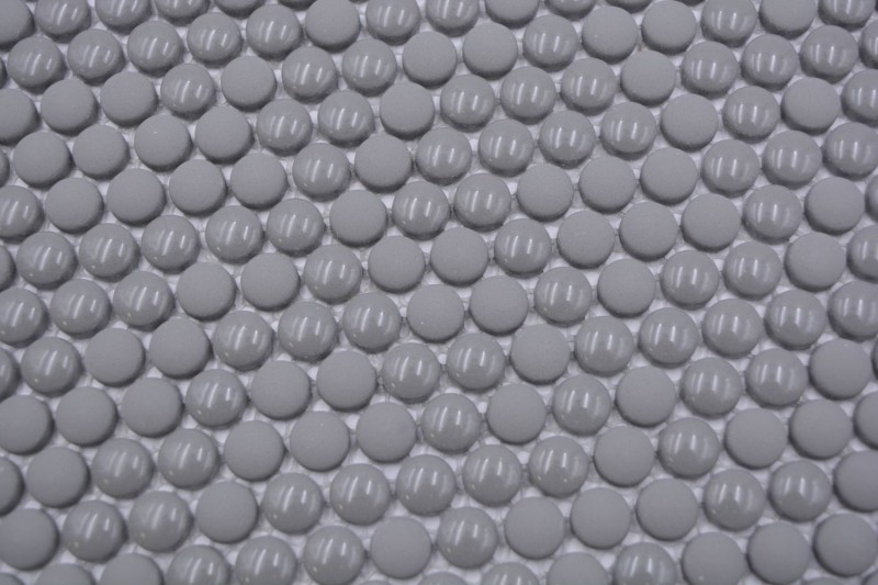 Botón mosaico Loop redondo mosaico gris brillante mate pared azulejo backsplash cocina baño MOS140-0211