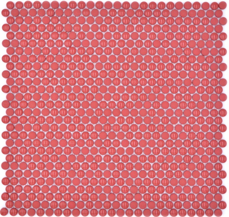Mosaico de vidrio Mosaico de botones rojo brillante mate Suelo de ducha Mampara de ducha Revestimiento de bañera