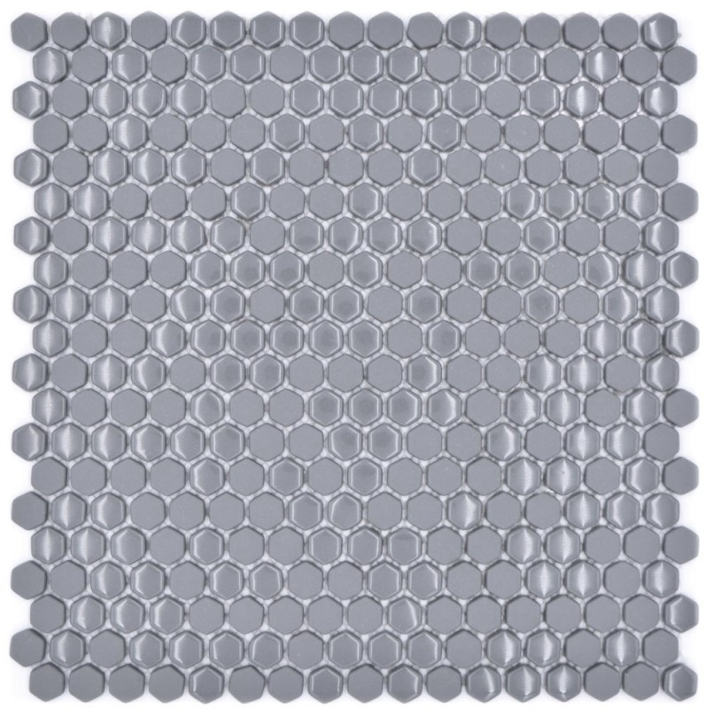 Mosaico de vidrio hexagonal azulejos hexagonales gris brillante mate mosaico azulejo pared azulejo backsplash cocina cuarto de baño