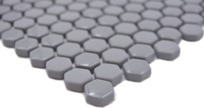 Mosaico de vidrio hexagonal azulejos hexagonales gris brillante mate mosaico azulejo pared azulejo backsplash cocina cuarto de baño