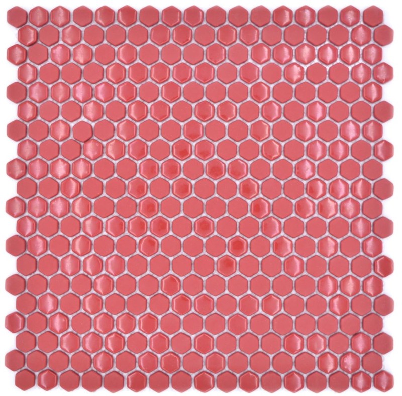 Mosaico de vidrio hexágono rojo mosaico hexagonal brillante mate mosaico azulejo pared azulejo backsplash cocina baño