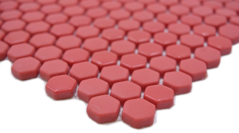 Mosaico de vidrio hexágono rojo mosaico hexagonal brillante mate mosaico azulejo pared azulejo backsplash cocina baño