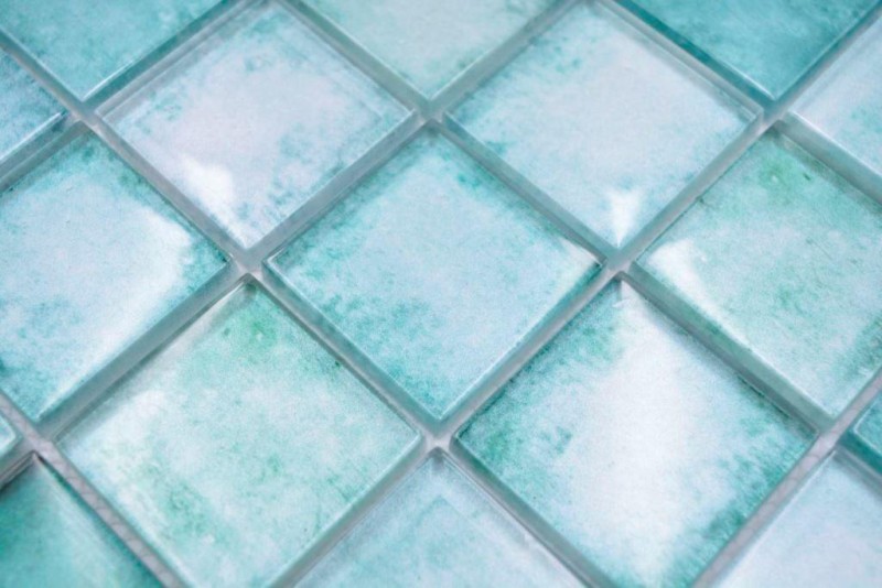 Mosaico de vidrio mosaico azulejos verde pastel pared azulejo backsplash cocina baño MOS88-0050