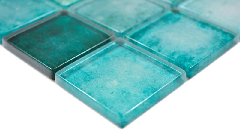 Mosaico de vidrio mosaico azulejos verde pastel pared azulejo backsplash cocina baño MOS88-0050
