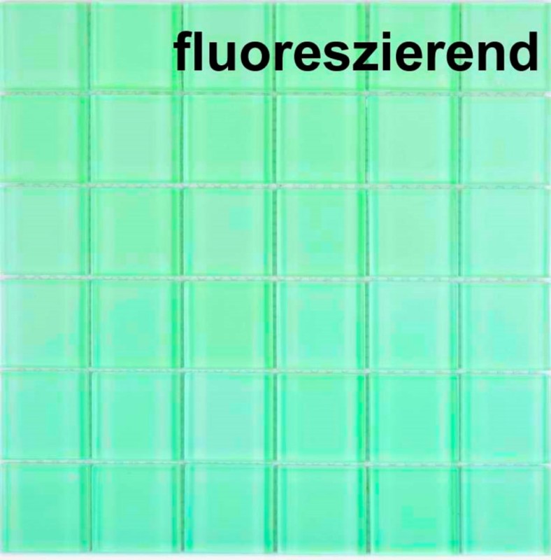 Mosaico de vidrio mosaico azulejos verde fluorescente pared azulejo backsplash cocina baño - MOS88-1005