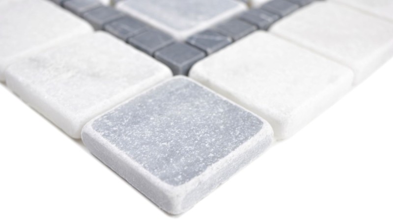 Piedra natural incrustación decoración mármol blanco gris claro antracita travertino suelo pared cocina azulejo espejo baño WC - MOSDEKO58