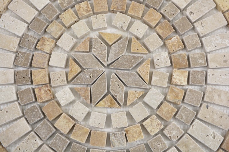 XL incrustación piedra natural oro amarillo beige claro nogal marrón travertino mosaico azulejo suelo cocina pared baño sauna - MOSDEKO79