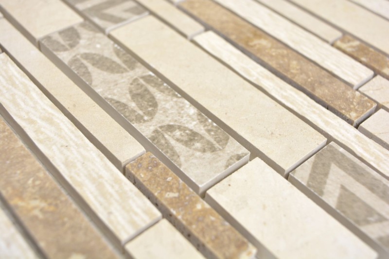 Mármol mosaico azulejo de cerámica mosaico beige crema pared azulejo backsplash baño - MOS180-B0327B