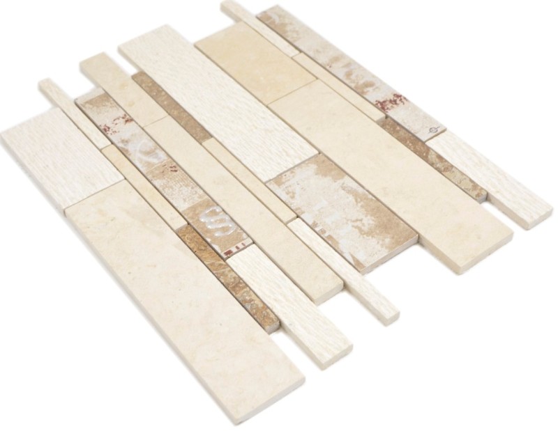 Mármol mosaico azulejo mosaico de cerámica beige marrón pared azulejo backsplash baño - MOS180-B03STB
