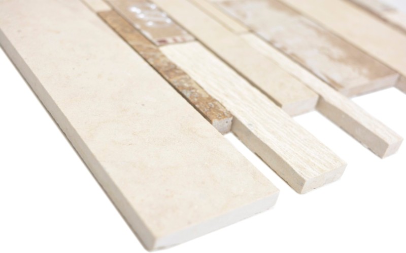 Mármol mosaico azulejo mosaico de cerámica beige marrón pared azulejo backsplash baño - MOS180-B03STB