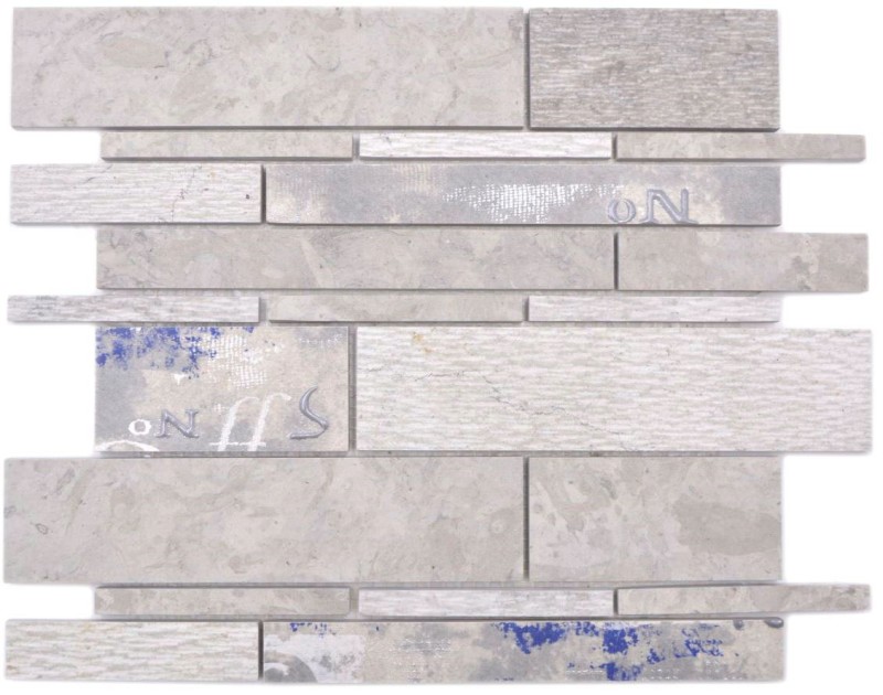 Mosaico de mármol mosaico de cerámica gris claro con azul pared azulejos backsplash - MOS180-C07STG