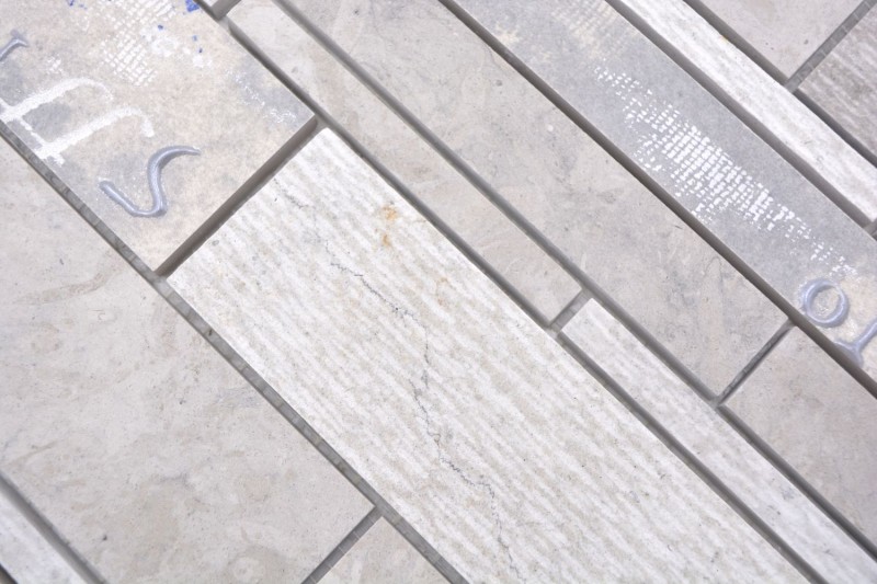 Mosaico de mármol mosaico de cerámica gris claro con azul pared azulejos backsplash - MOS180-C07STG