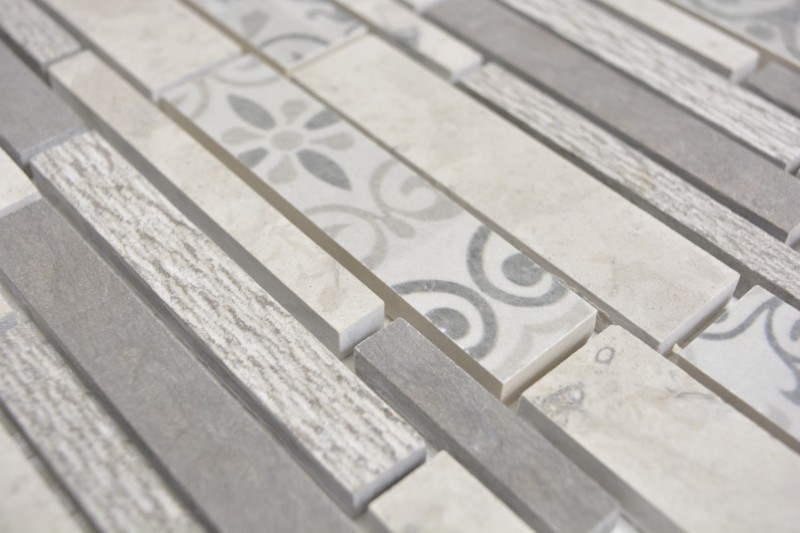 Mármol mosaico azulejo cerámica mosaico gris antracita pared azulejo espejo baño - MOS180-D0927G