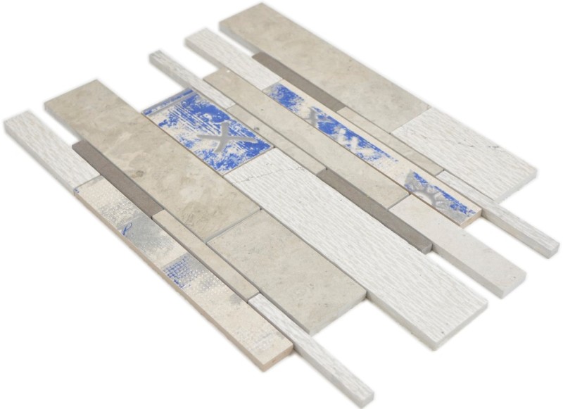 Mármol mosaico azulejo cerámica mosaico azulejo barras gris crema cocina pared azulejo espejo ducha pared piso - MOS180-D09STG