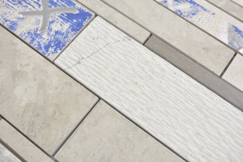 Mármol mosaico azulejo cerámica mosaico azulejo barras gris crema cocina pared azulejo espejo ducha pared piso - MOS180-D09STG