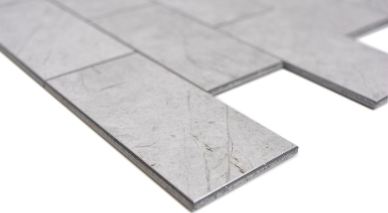 mosaico de vinilo autoadhesivo efecto piedra gris Carrara look subway mosaico azulejo pared azulejo backsplash cocina baño MOS200-MLM