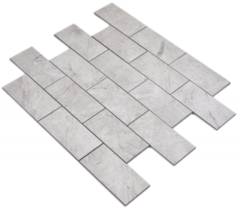 mosaico de vinilo autoadhesivo efecto piedra gris Carrara look subway mosaico azulejo pared azulejo backsplash cocina baño MOS200-MLM