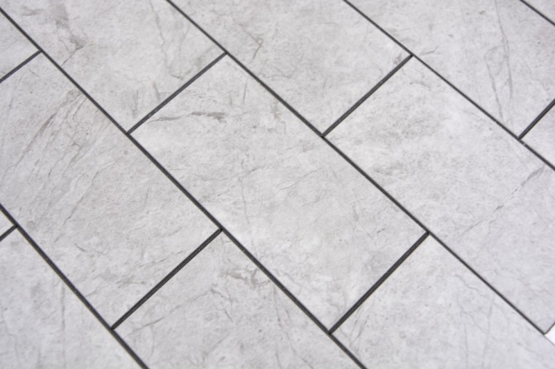 mosaico de vinilo autoadhesivo efecto piedra gris Carrara look subway mosaico azulejo pared azulejo backsplash cocina baño MOS200-MLM