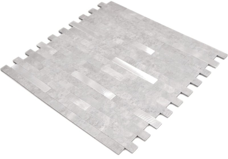 autoadhesivo mosaico de vinilo palos piedra mirada cuarzo cemento gris plata azulejo backsplash cocina pared MOS200-4GS