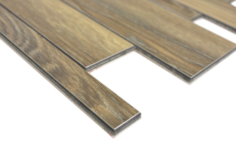 autoadhesivo paneles de pared aspecto madera marrón cocina salpicadero azulejo backsplash