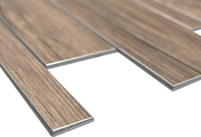 autoadhesivo paneles de pared aspecto madera marrón cocina salpicadero azulejo backsplash